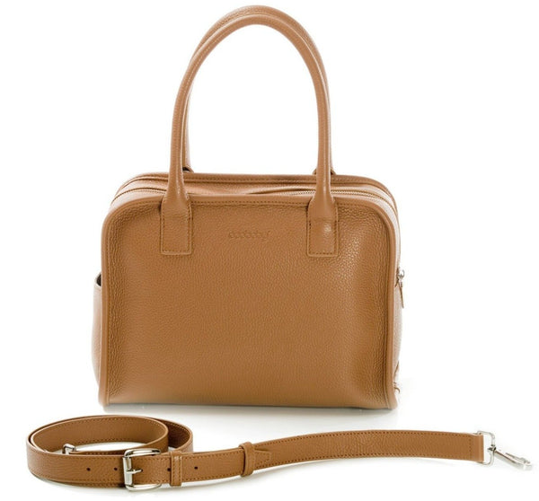 バッグ made in NYC brown leather hand bag New